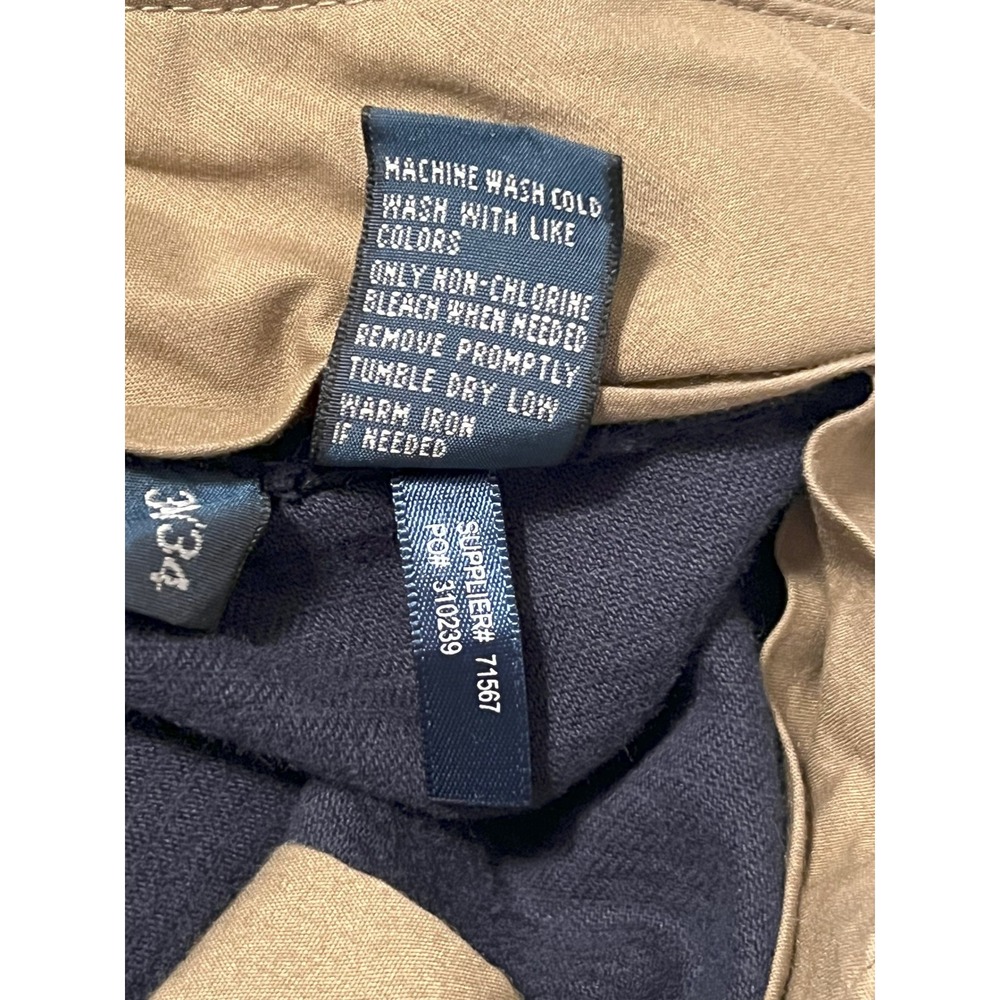 VTG Polo Ralph Lauren Preston Pants Navy Blue Corduroy Straight Leg Tag 34/34 - Picture 6 of 6